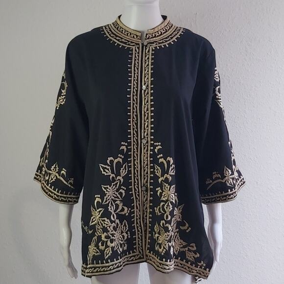 Vintage Macelli Bohemian Embroidered Tunic Size Large - Picture 1 of 12
